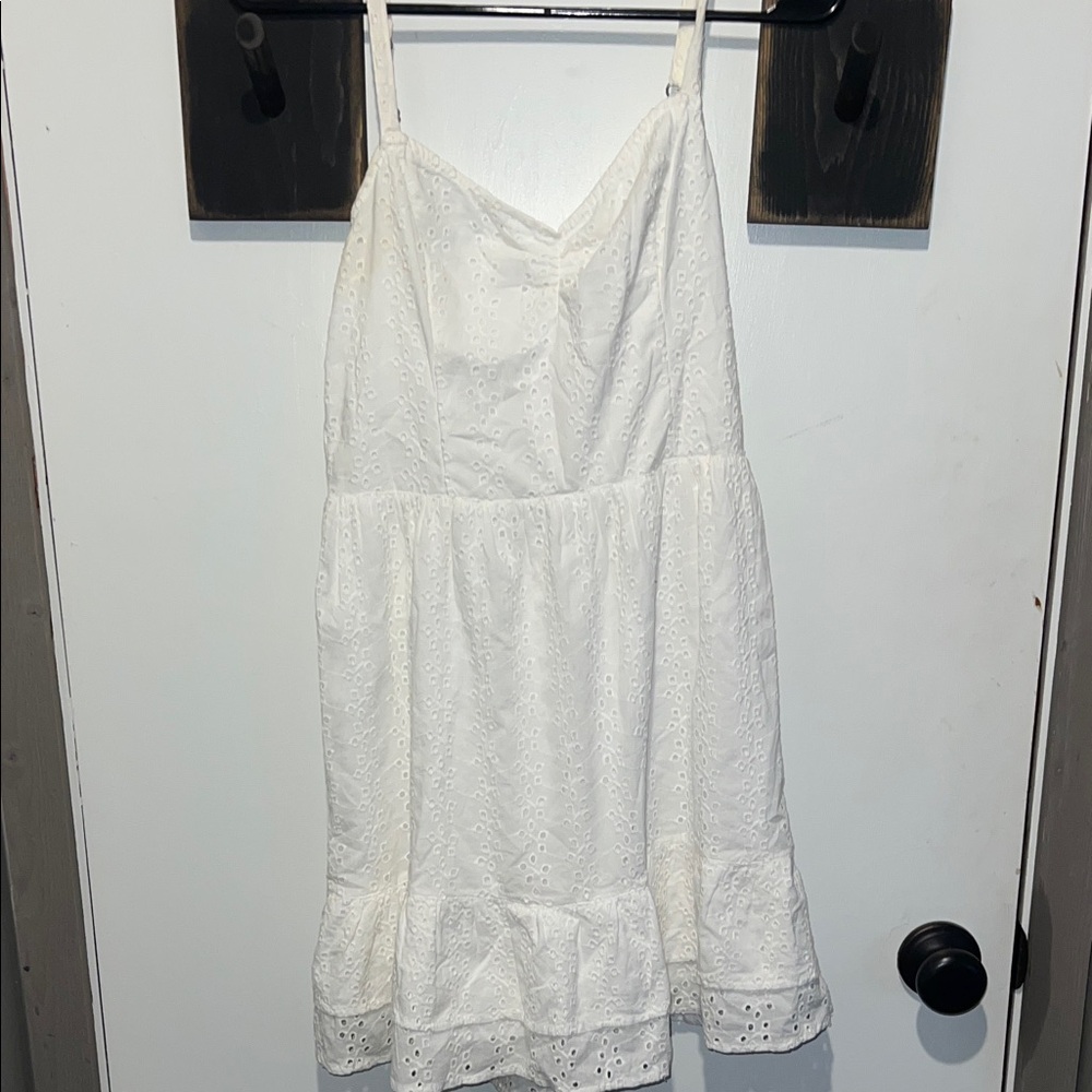 Hollister White Eyelet Spaghetti-Strap Mini Dress